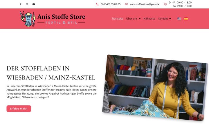Screenshot of anis-stoffe-store.de