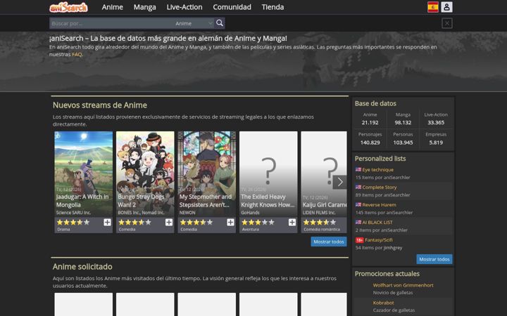 Screenshot of anisearch.es