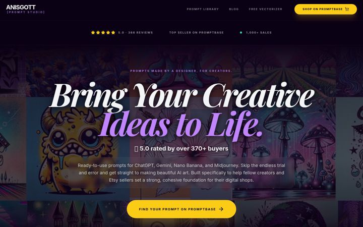 Screenshot of anisgottpromptstudio.com