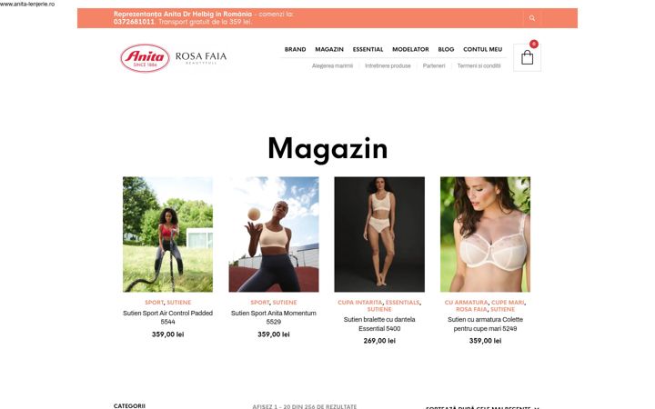 Screenshot di anita-lenjerie.ro