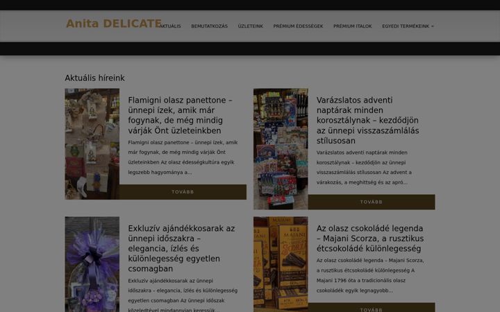 Screenshot of anitadelicate.hu