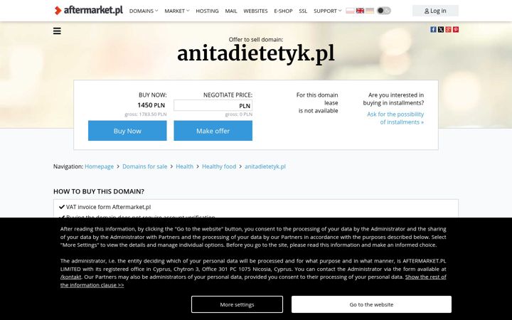 Skærmbillede af anitadietetyk.pl