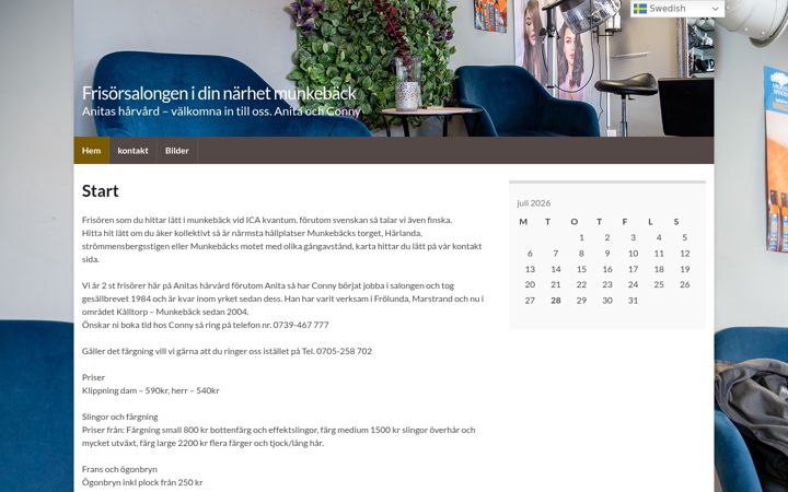 Screenshot of anitafrisor.se