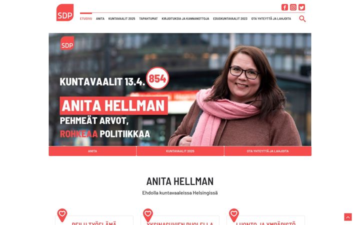 Screenshot of anitahellman.fi