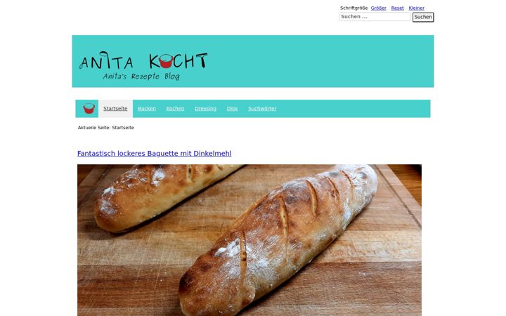 Screenshot of anitakocht.de