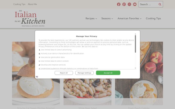 Screenshot of anitalianinmykitchen.com
