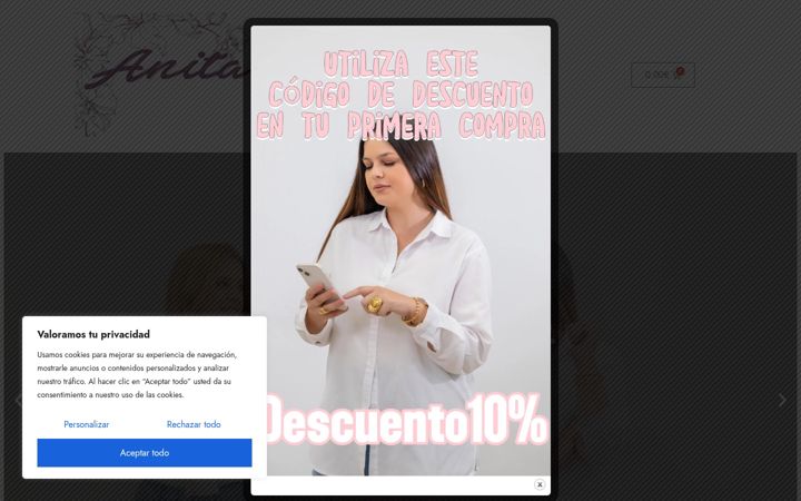 Screenshot of anitamoda.com