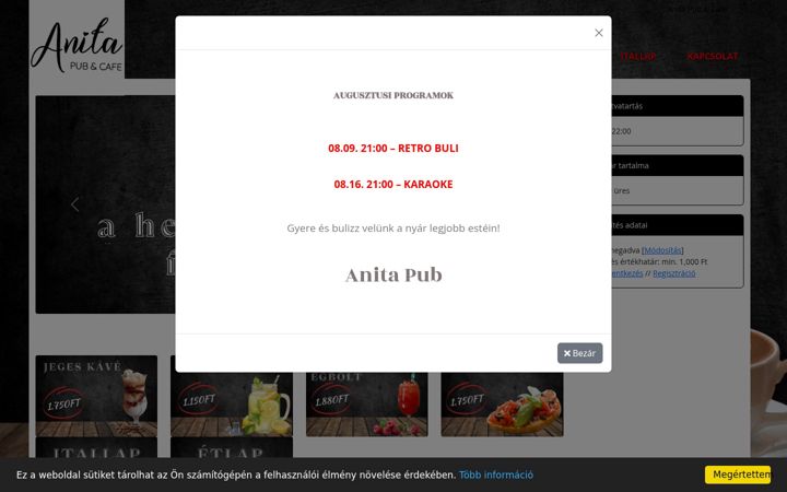 Screenshot of anitapub.hu