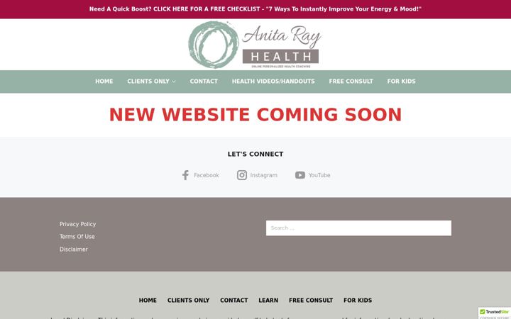Screenshot of anitarayhealth.com