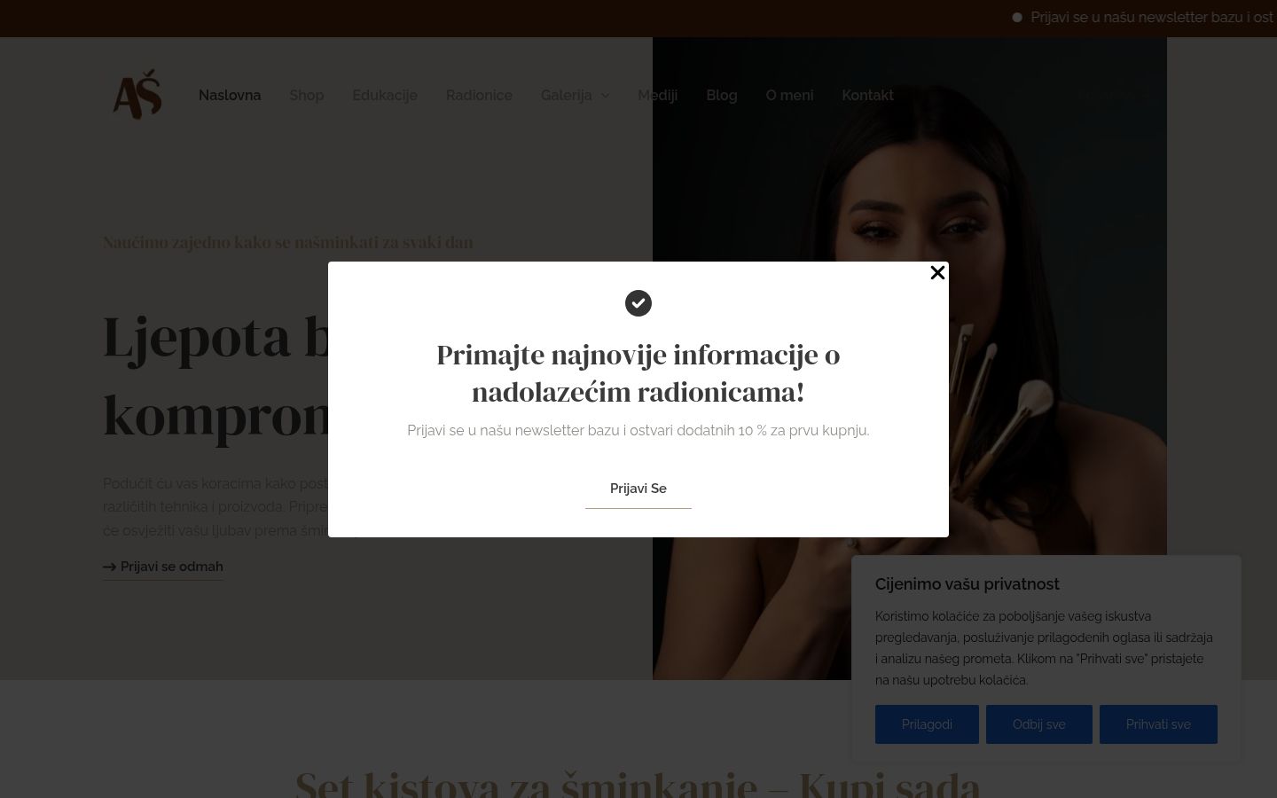 Zrzut ekranu banera zgody wyświetlanego przed jakąkolwiek interakcją