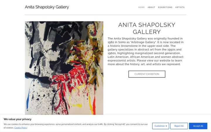 Screenshot of anitashapolskygallery.com