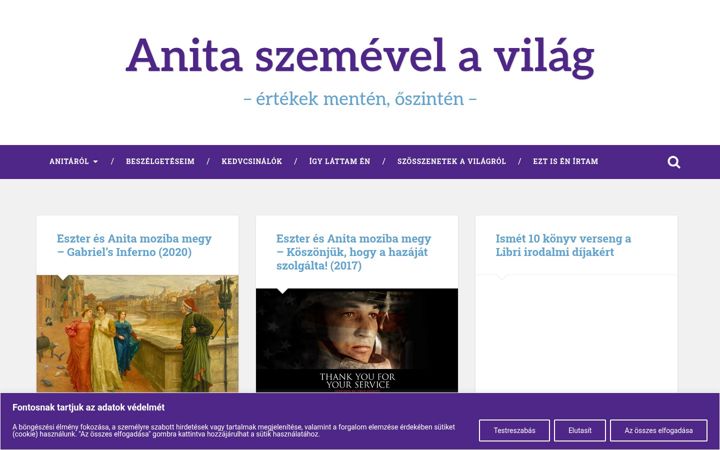 Screenshot of anitaszemevelavilag.hu
