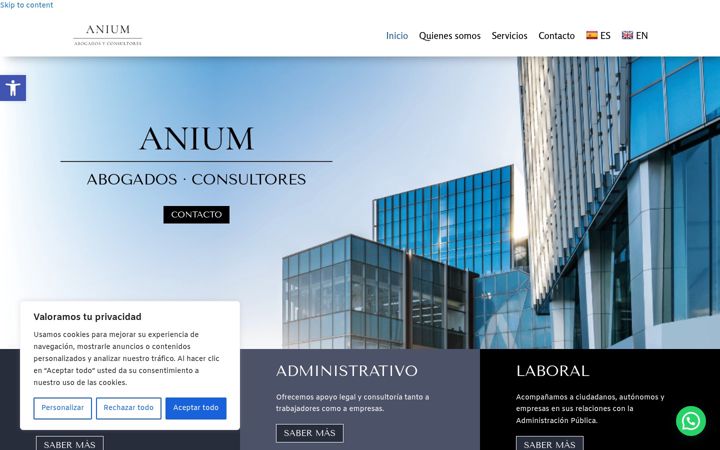 Screenshot of aniumabogadosyconsultores.com