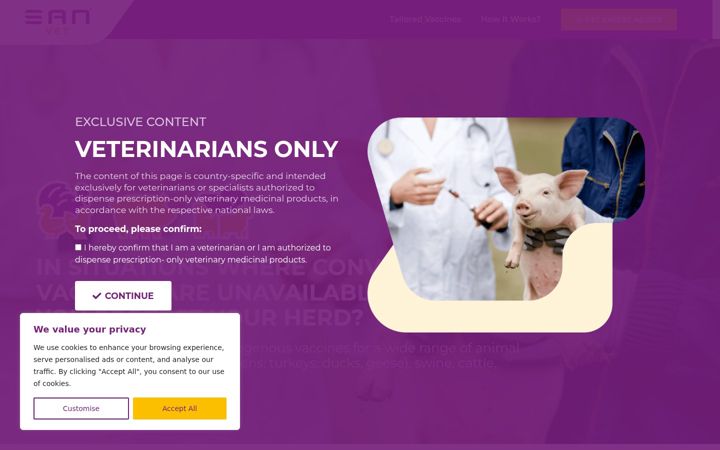 Screenshot of anivac.eu