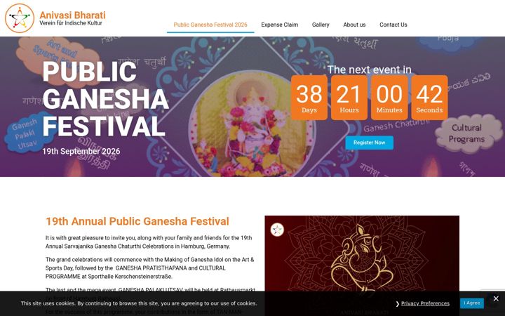 Screenshot stránky anivasi-bharathi.org
