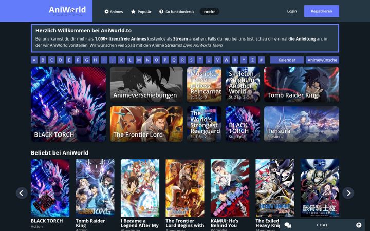 Screenshot von aniworld.to