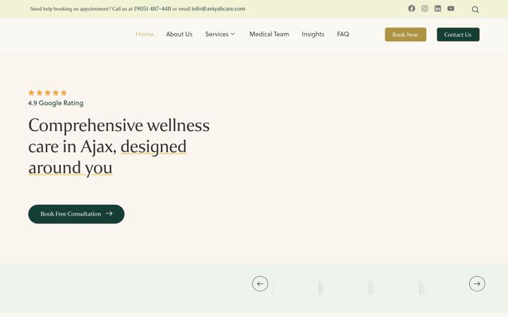 Screenshot di aniyahcare.com