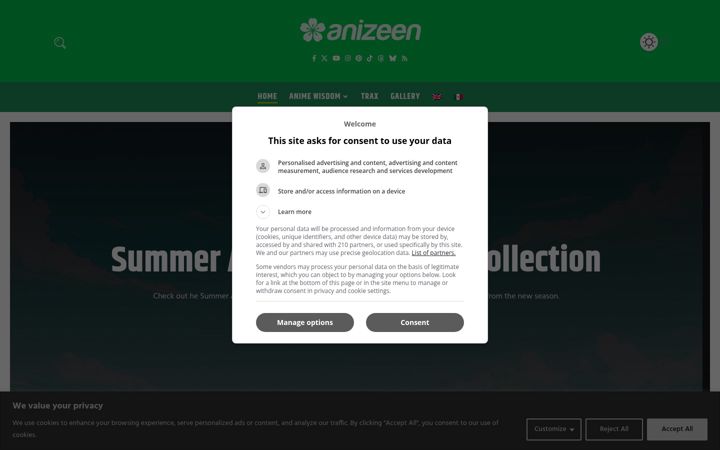 Screenshot di anizeen.com