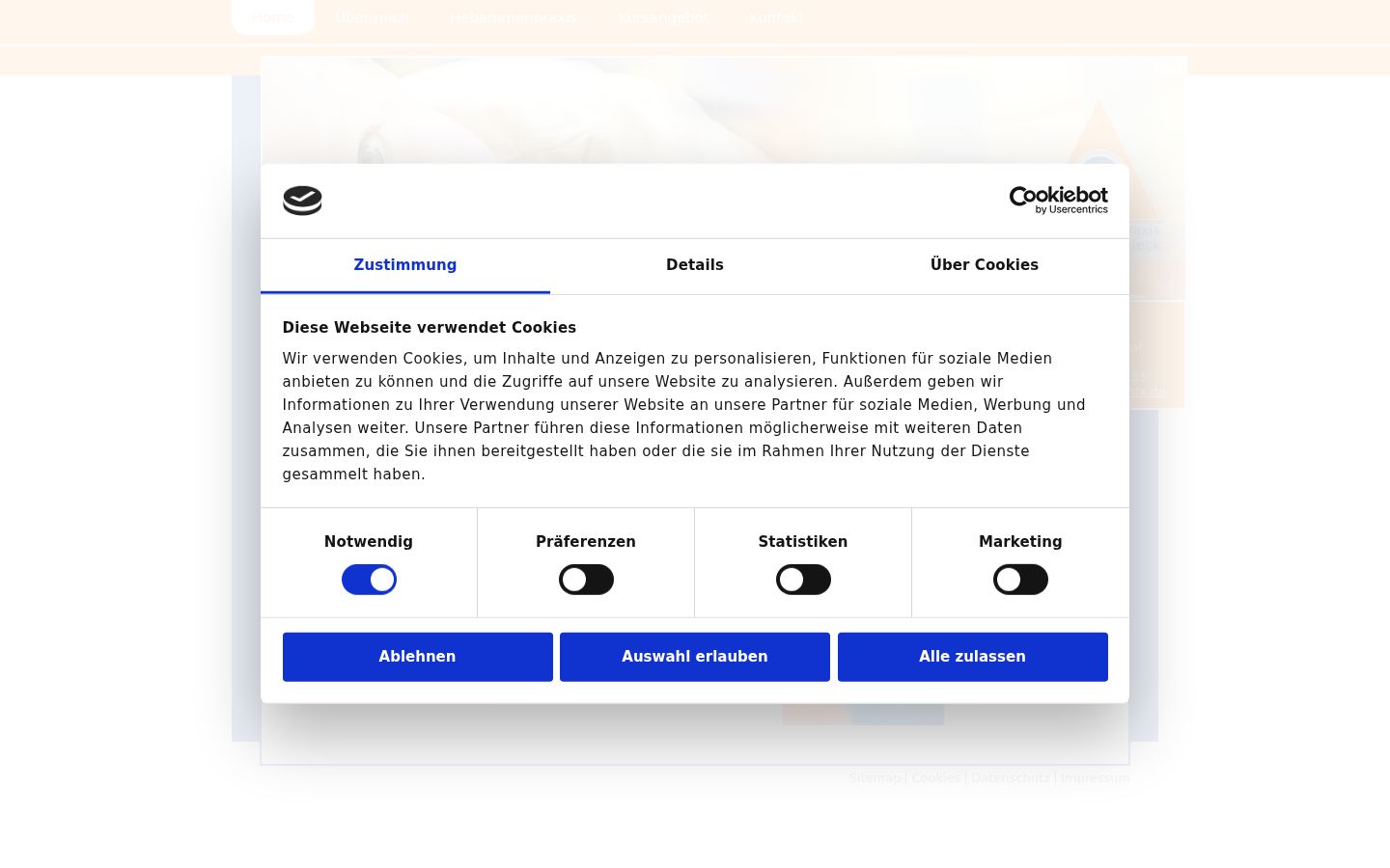 Screenshot of the consent banner shown before any interaction