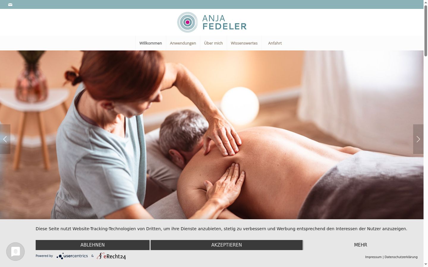 Screenshot del banner di consenso mostrato prima di qualsiasi interazione