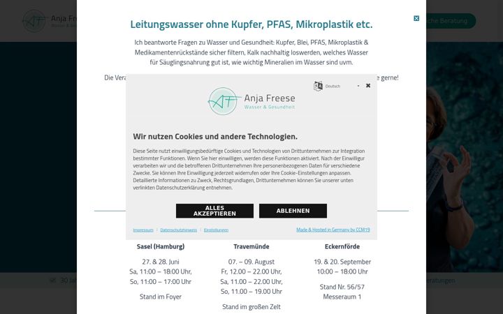 Екранна снимка на anja-freese.de
