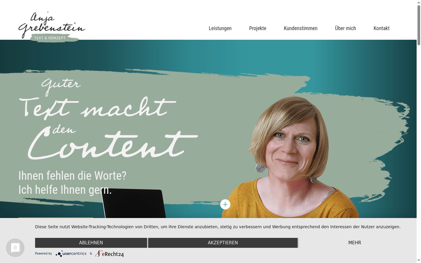 Screenshot of the consent banner shown before any interaction