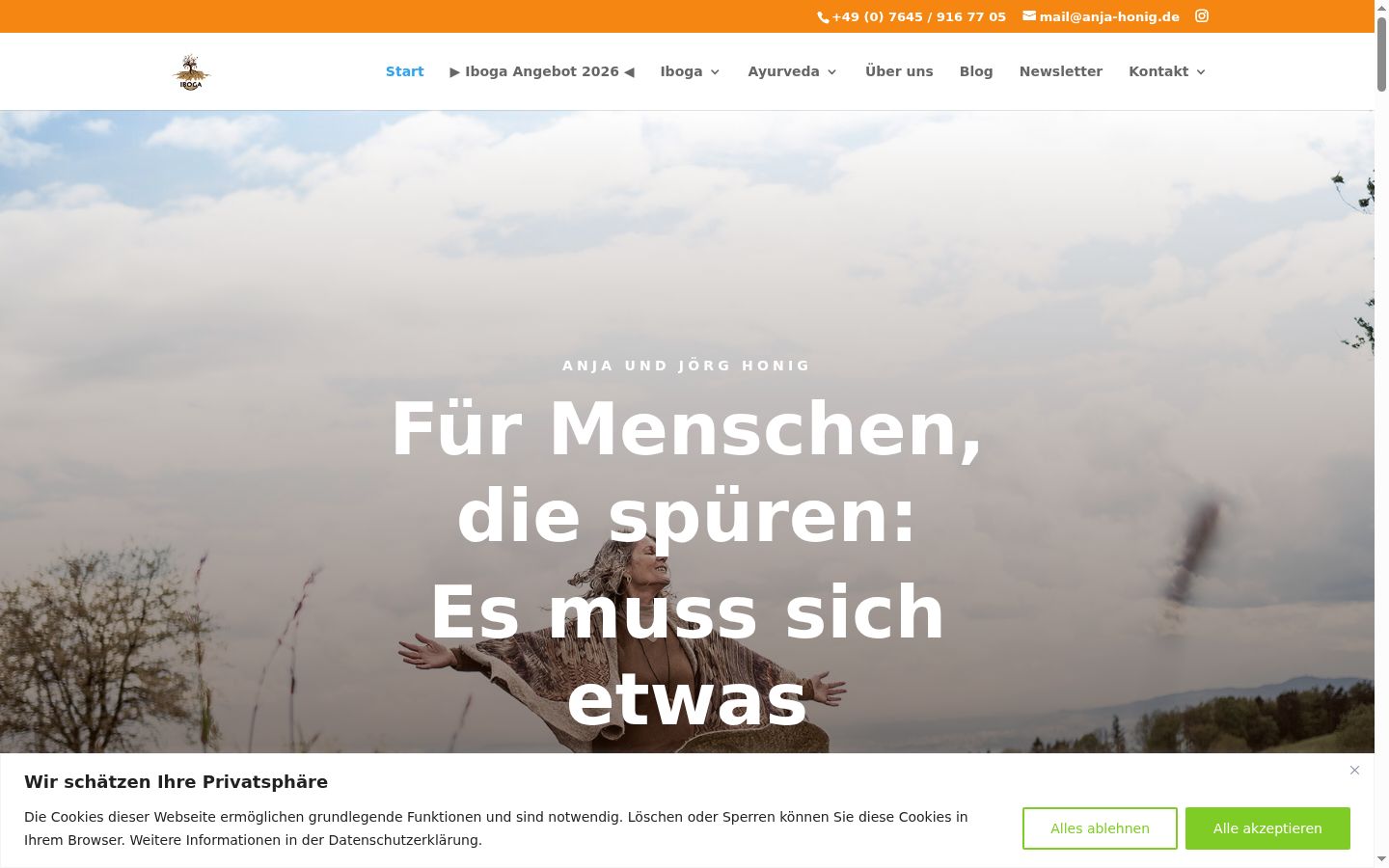 Screenshot of the consent banner shown before any interaction