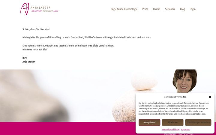 Screenshot of anja-jaeger-kinesiologie.de