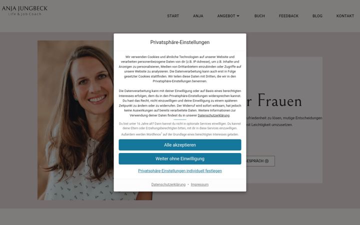Screenshot of anja-jungbeck.de