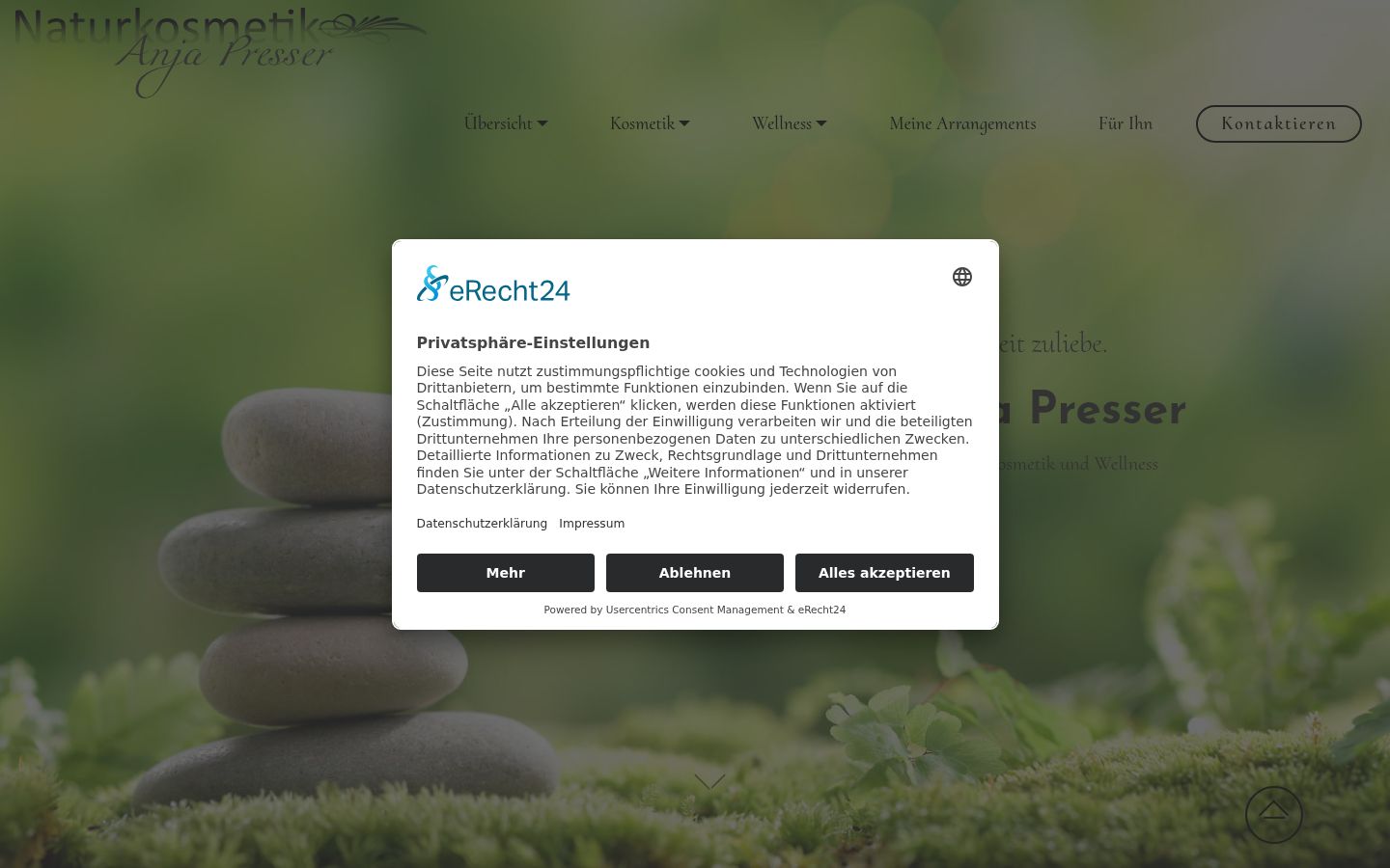 Screenshot of the consent banner shown before any interaction