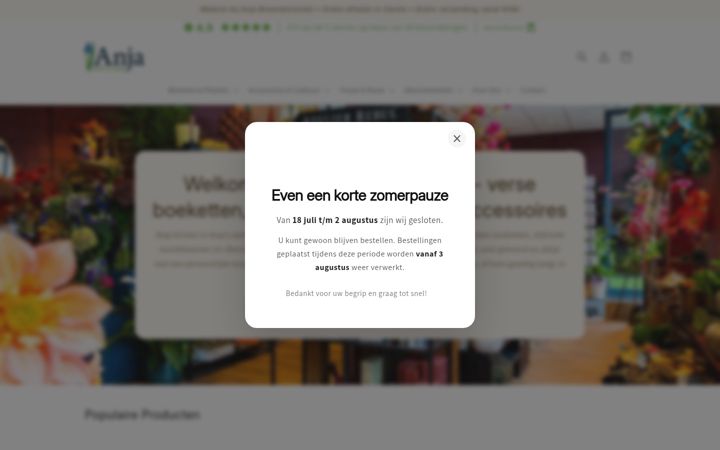 Screenshot of anjabloementrends.nl