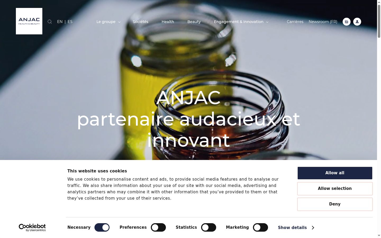 Screenshot del banner di consenso mostrato prima di qualsiasi interazione