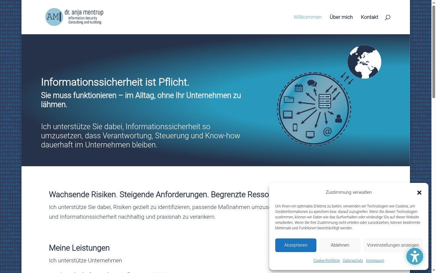 Screenshot van de toestemmingsbanner zoals getoond vóór enige interactie