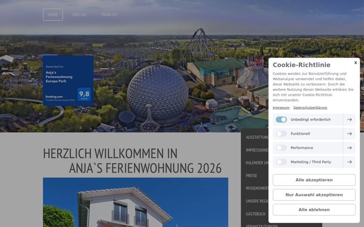 Screenshot of anjasferienwohnung.de