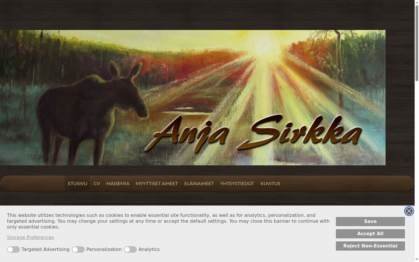 Captura de pantalla del banner de consentimiento mostrado antes de cualquier interacción