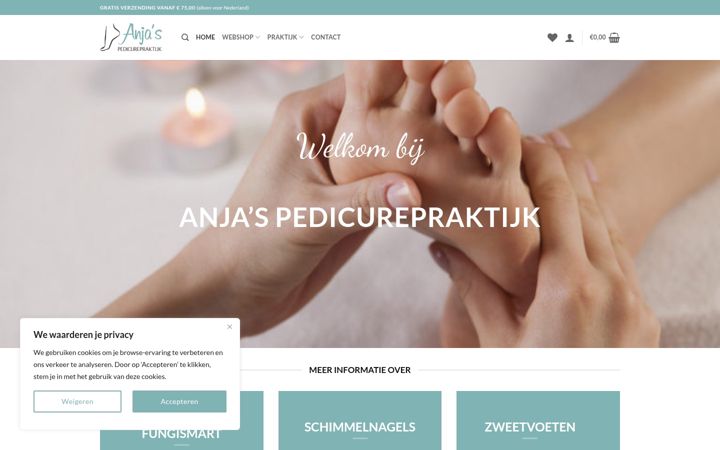 Screenshot of anjaspedicurepraktijk.nl