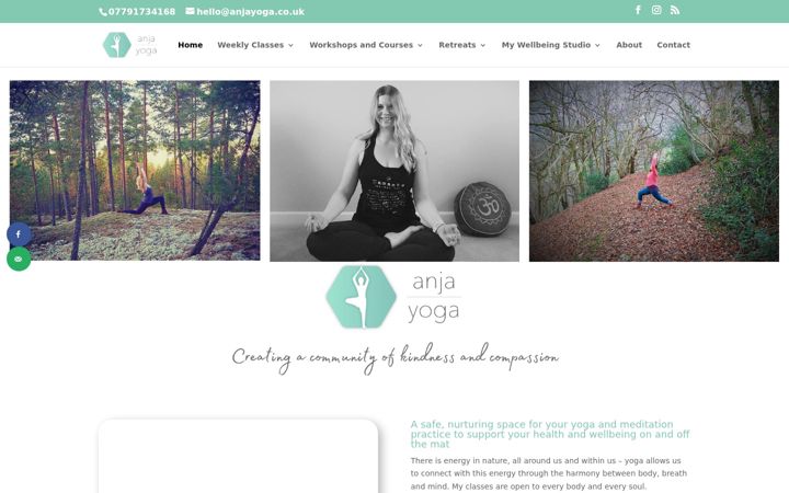 Screenshot of anjayoga.co.uk