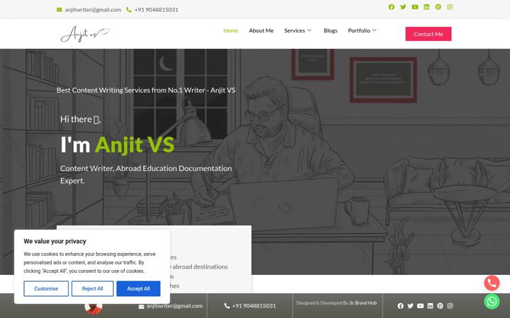 Screenshot of anjitvs.in