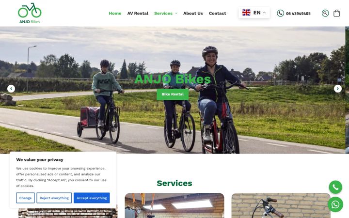 Screenshot von anjobikes.com