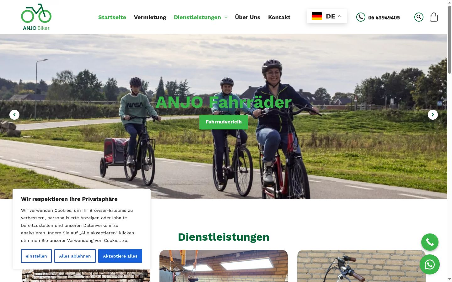 Screenshot van de toestemmingsbanner zoals getoond vóór enige interactie