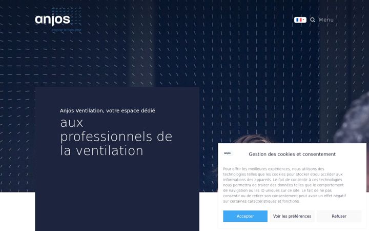 Screenshot of anjos-ventilation.com