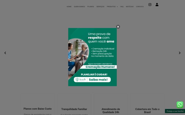 Captura de pantalla de anjosassistencia.com.br