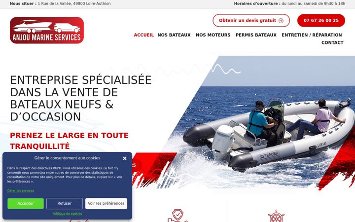 Skjámynd af anjou-marine-services.fr