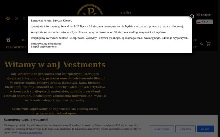 Skærmbillede af anjvestments.pl