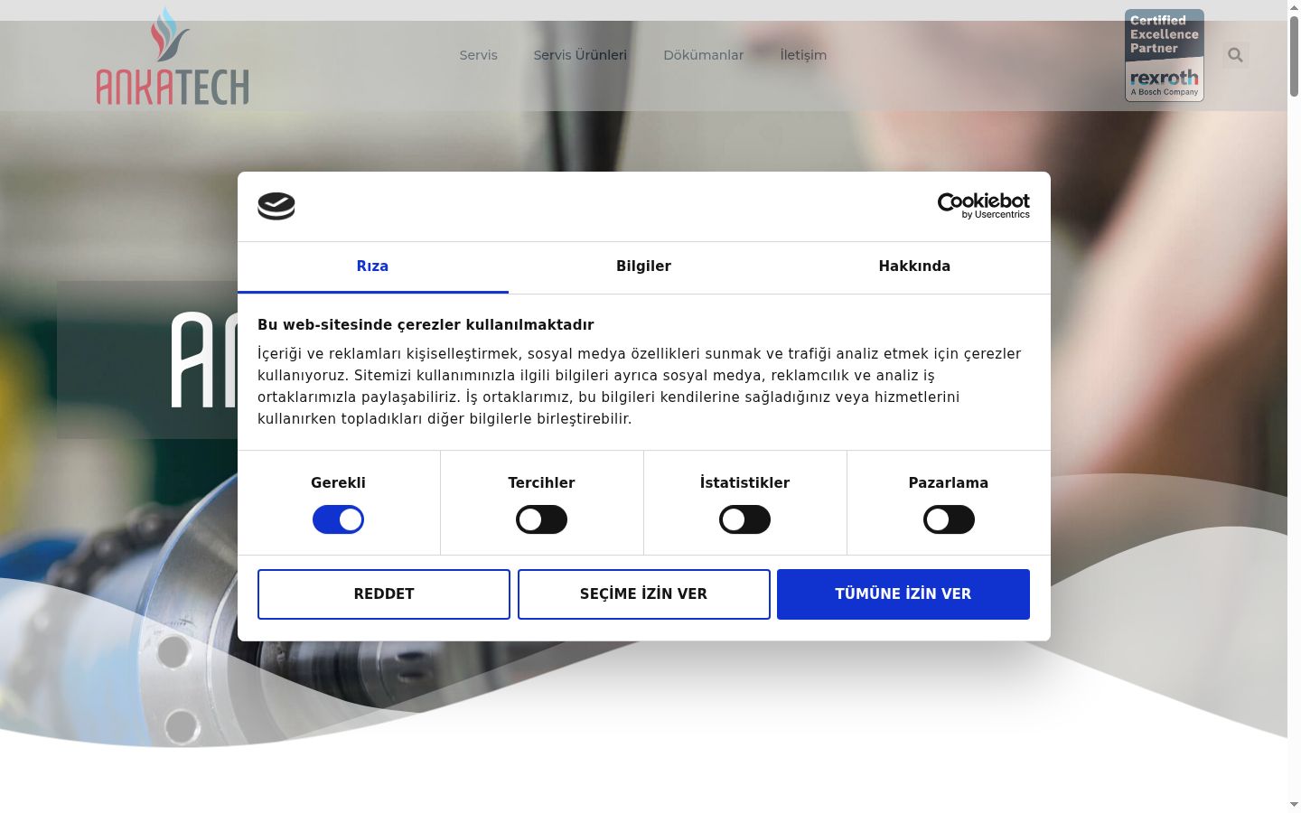 Captura de pantalla del banner de consentimiento mostrado antes de cualquier interacción