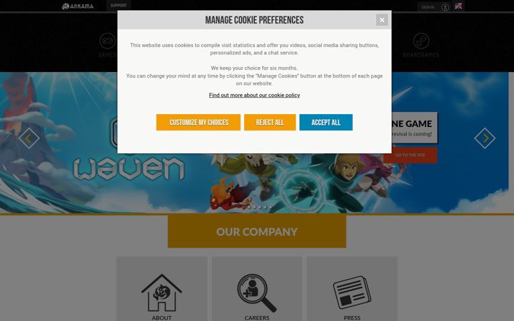 Screenshot of ankama-games.com