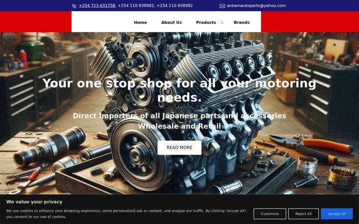 Screenshot of ankamautoparts.co.ke