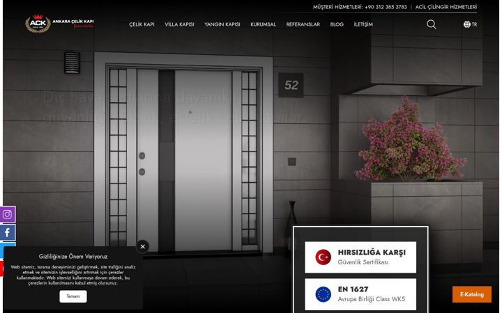 Screenshot of ankaracelikkapi.com.tr