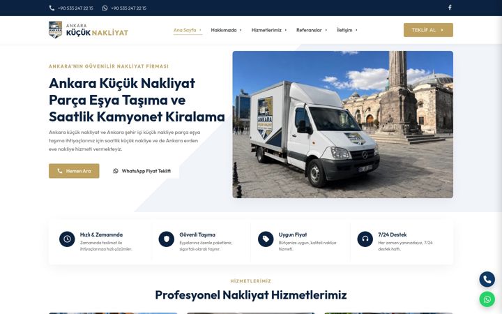 Screenshot of ankarakucuknakliye.net
