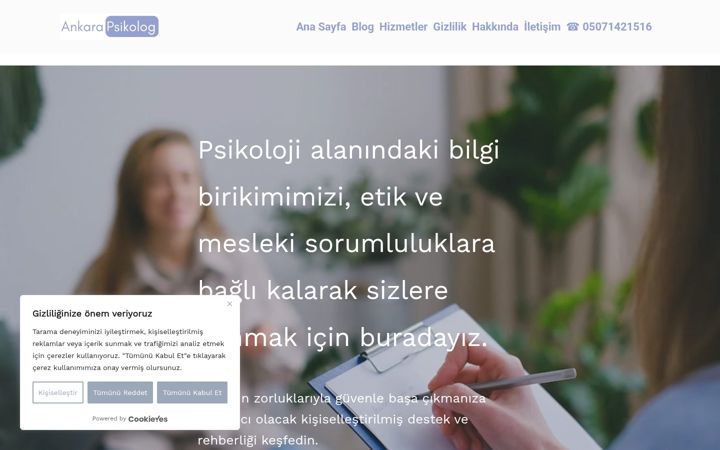 Screenshot of ankarapsikolog.tr